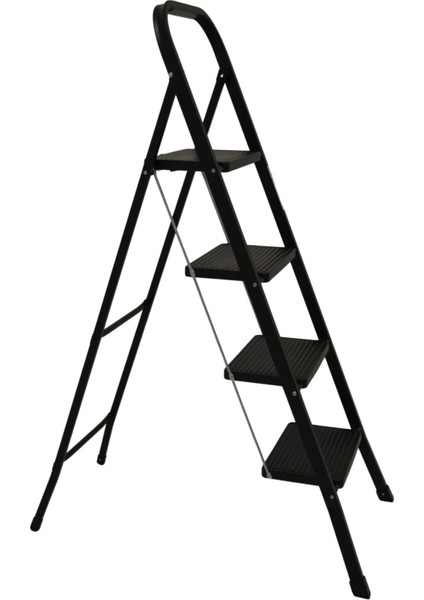 4 Basamaklı Metal Merdiven Hardy Siyah (1.48 Metre)