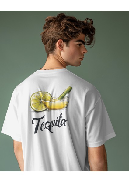 Siyah Minimalist Regular Pamuklu "tequila" Tişört 🍋🥃