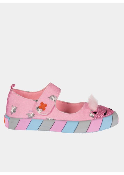 Pembe Kedi Kanvas 3D Kız Çocuk Babet fiyatları