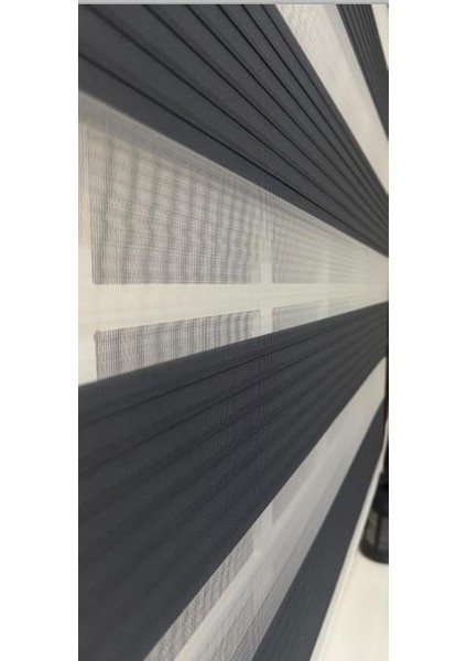 Pileli Antrasit Zebra Stor Kaliteli Güneşlik Perde STB-131