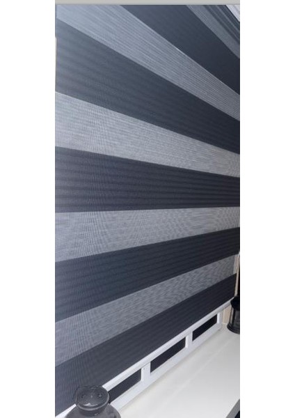 Pileli Antrasit Zebra Stor Kaliteli Güneşlik Perde STB-131