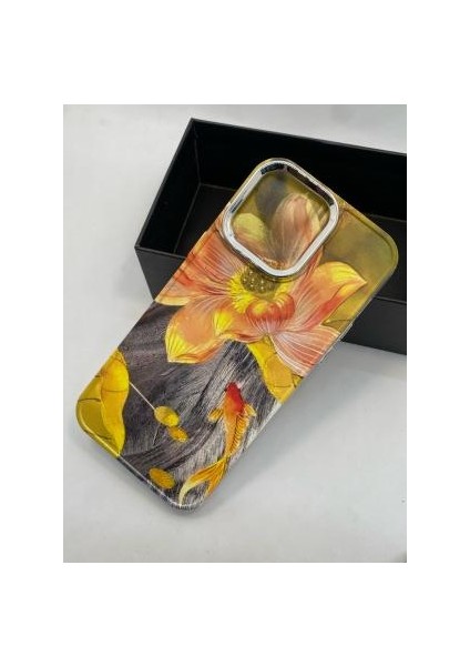 Apple iPhone 14 Pro Max Özel Yağlı Boya Çiçek Tasarımlı Lüks Silikon Kılıf fiyatları