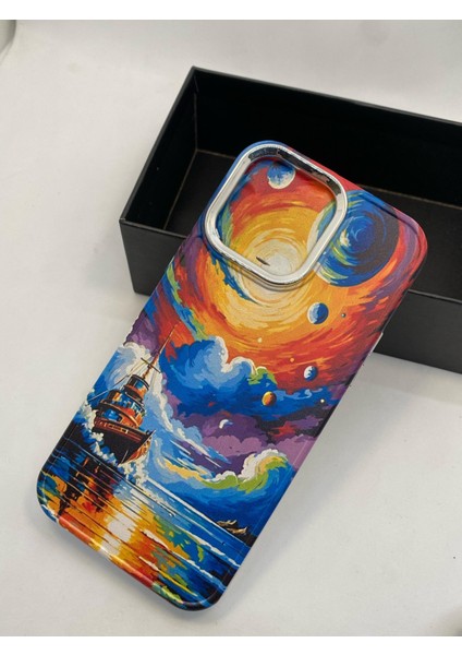 Apple iPhone 15 Özel Yağlı Boya Deniz Tasarımlı Lüks Silikon Kılıf fiyatları