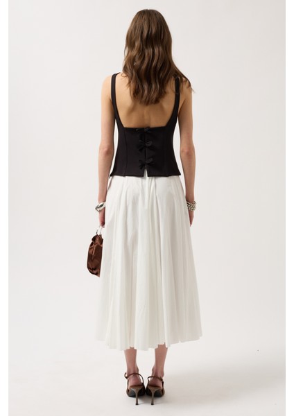 Sırt Kurdele Detay Siyah Bluz indirimleri