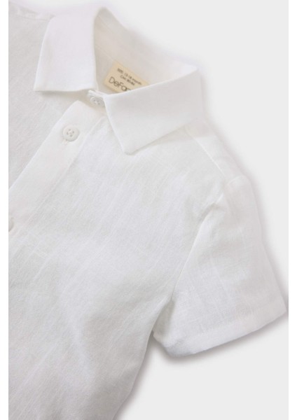 Erkek Bebek Flamlı Poplin Kısa Kollu Gömlek fiyatları