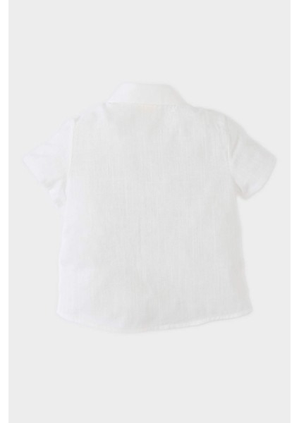 Erkek Bebek Flamlı Poplin Kısa Kollu Gömlek modelleri