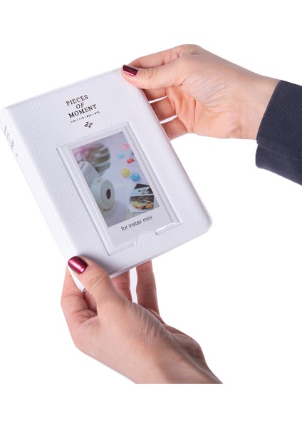 65 Fotoğraf Kapasiteli Pencereli Beyaz Instax Polakart Fotoğraf Albümü