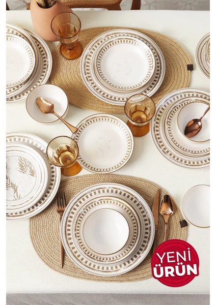Brown Leaf Yemek Takımı 24 Parça 6 Kişilik 22427-28