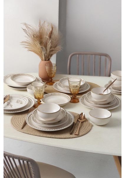 Brown Leaf Yemek Takımı 24 Parça 6 Kişilik 22427-28 indirimleri