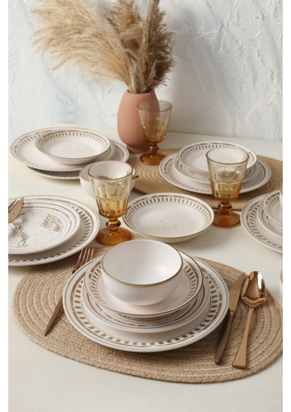 Brown Leaf Yemek Takımı 24 Parça 6 Kişilik 22427-28