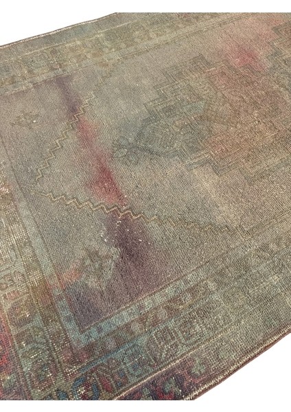 El Dokuması Vintage Taşpınar Halısı 128X248 Renkli Eskitme Halı indirimleri