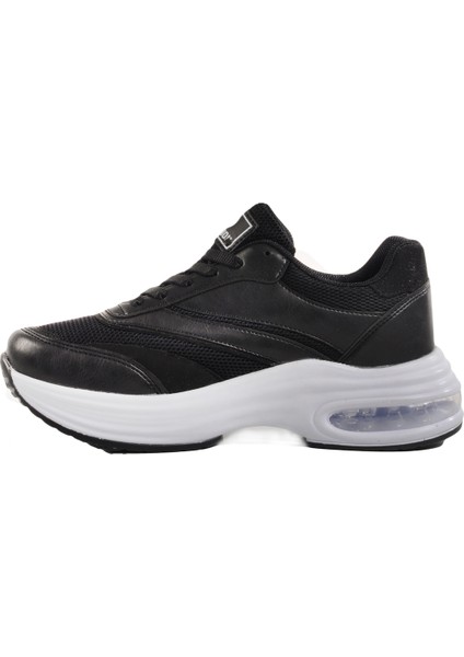 Siyah Beyaz Fileli Hafif Air Taban Kadın Spor Ayakkabı 185 G