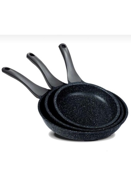 3'lü Döküm Granit Tava Seti Dayanıklı Yanmaz Yapışmaz Iç Haznesi 20 cm 24 cm 28 cm fırsatları