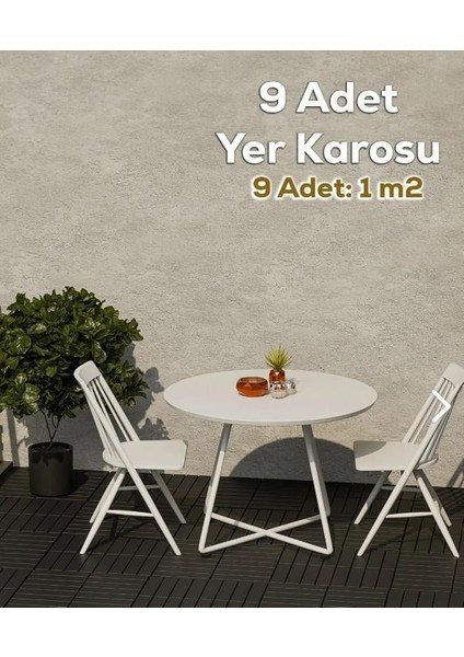 Plastik Parke Desenli Yer Zemin Döşemesi Teras ve Bahçe Parkesi 9 Adet- 1 M2 Latte