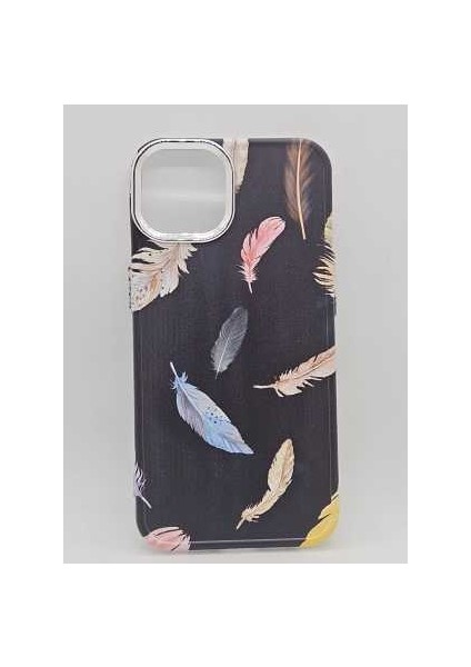 IPHONE 15 Pro Özel Kuş Tüyü Tasarımlı Lüks Silikon Kılıf