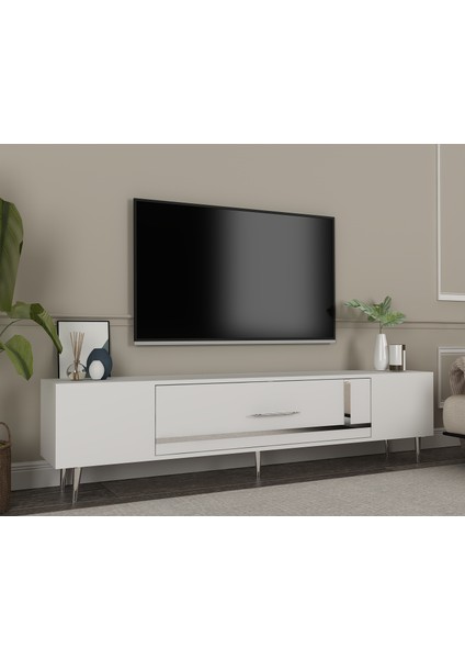 Şuşa Tv Sehpası Tv Ünitesi Beyaz Gümüş fiyatları
