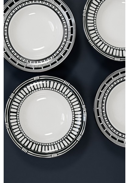 Roma Notte Serisi 27 cm 4’lü Porselen Makarna Kasesi