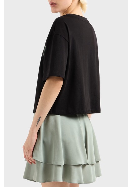 Armani Exchage Pamuk Cropped Fit Bisiklet Yaka Logolu T Shirt Bayan T Shirt XW000520 AF10359 UC001 fiyatları