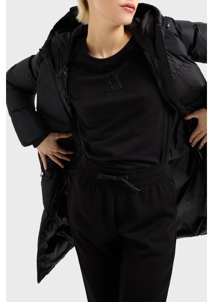 Logolu Taşlı Pamuk Relaxed Fit Bisiklet Yaka T Shirt Bayan T Shirt XW000830 AF10356 UC001 fırsatları