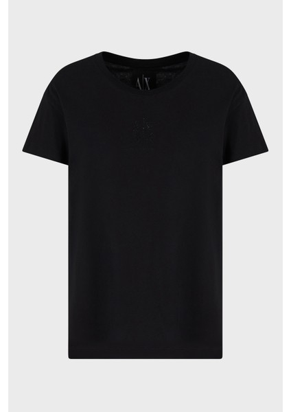 Logolu Taşlı Pamuk Relaxed Fit Bisiklet Yaka T Shirt Bayan T Shirt XW000830 AF10356 UC001 indirimleri