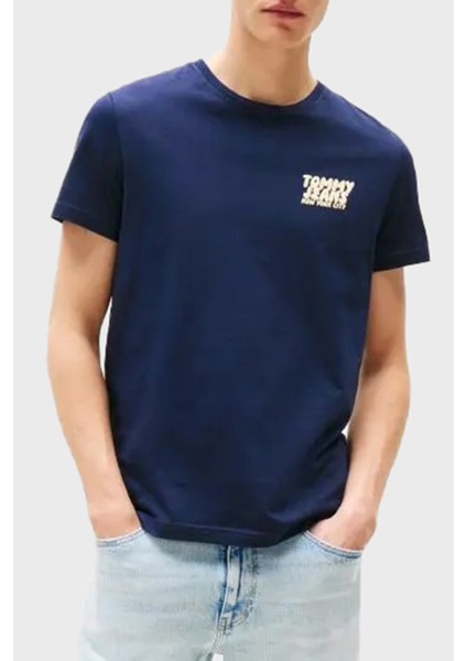 Pamuk Slim Fit Bisiklet Yaka Logolu T Shirt Erkek T Shirt DM0DM21863 C1G modelleri