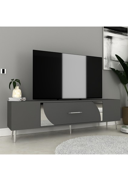Şeki Tv Sehpası Tv Ünitesi Antrasit Gümüş fiyatları