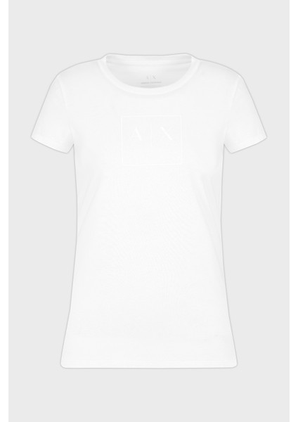 Logolu Pamuk Slim Fit Bisiklet Yaka T Shirt Bayan T Shirt XW000530 AF10359 U0002 indirimleri