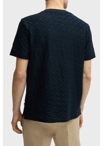 Pamuklu Monogram Logo Baskılı Regular Fit Bisiklet Yaka T Shirt Erkek T Shirt 50537131 404