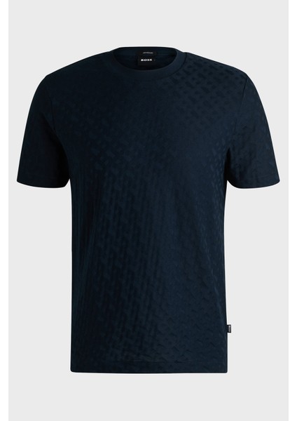 Pamuklu Monogram Logo Baskılı Regular Fit Bisiklet Yaka T Shirt Erkek T Shirt 50537131 404