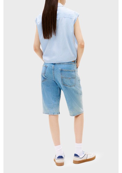 Çizgili Pamuk Relaxed Fit Bağlama Detaylı Crop Gömlek Bayan Gömlek DW0DW20291 C12 fiyatları