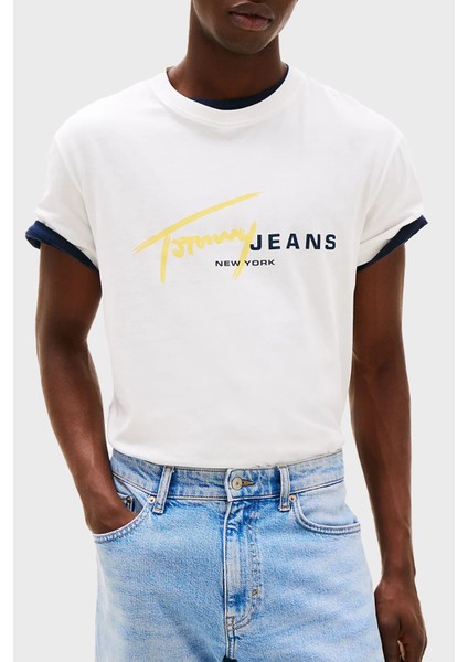 Pamuk Regular Fit Grafiti Logolu T Shirt Erkek T Shirt DM0DM20817 Ybl