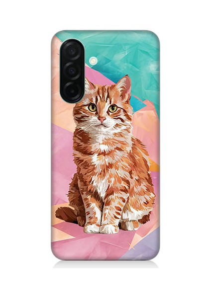 Samsung Galaxy A26 Uyumlu Renkli Kedi Desenli Silikon Kılıf