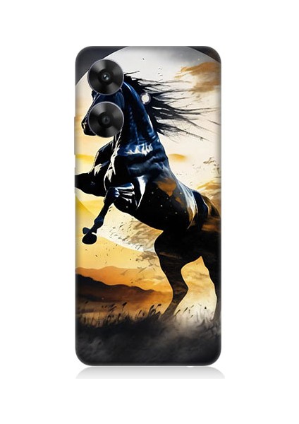 Realme Note 60 Uyumlu Şaha Kalkmış At Desenli Silikon Kılıf