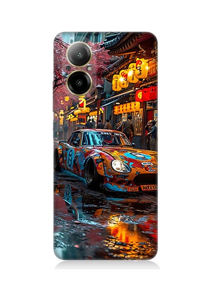 Realme 12 Lite Uyumlu Renkli Araba Desenli Silikon Kılıf