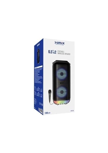 1800 Mah 6,5 Mikrofonlu LED Işıklı Bluetooth Hoparlör Bts-95