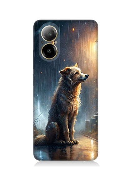 Realme 12 Lite Uyumlu Yağmurlu Sokak Desenli Silikon Kılıf