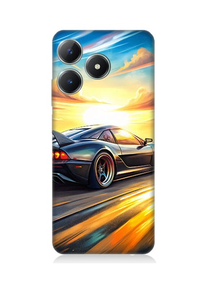 Realme Note 50 Uyumlu Hızlı Araba Desenli Silikon Kılıf