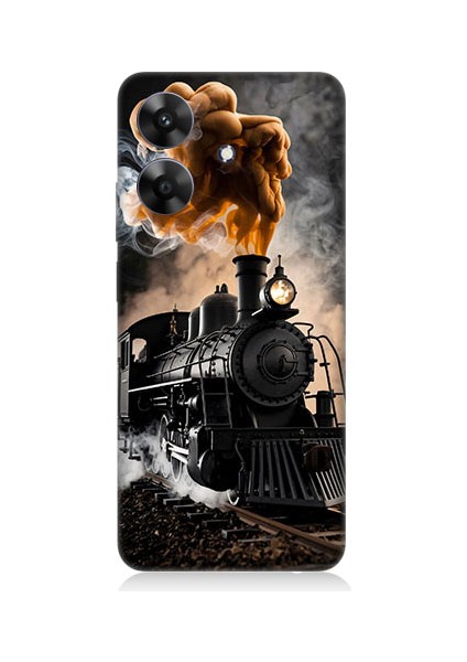 Realme Note 60 Uyumlu Kara Tren Desenli Silikon Kılıf