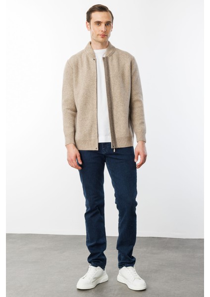 Erkek Pike Dokuma Fermuarlı Cepli Triko Mont K.bej fırsatları