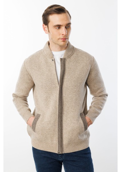 Erkek Pike Dokuma Fermuarlı Cepli Triko Mont K.bej indirimleri