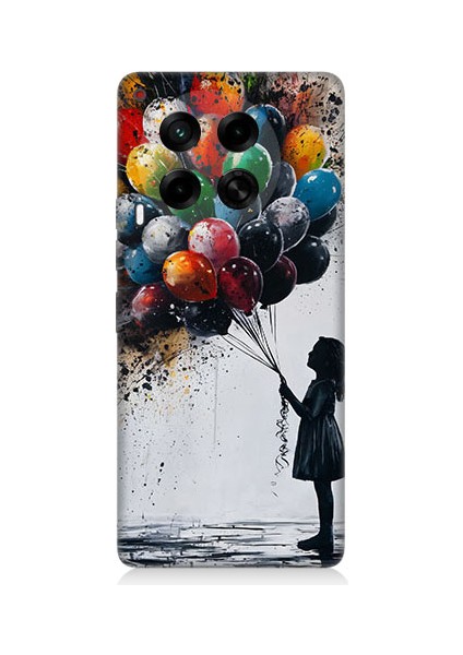 Tecno Camon 30 Uyumlu Balonlu Çocuk Desenli Silikon Kılıf