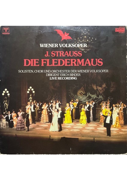 J. Strauss Die Fledermaus Classic Double Lp Plak