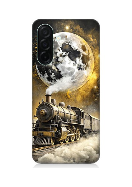 Samsung Galaxy A36 Uyumlu Ay ve Tren Desenli Silikon Kılıf