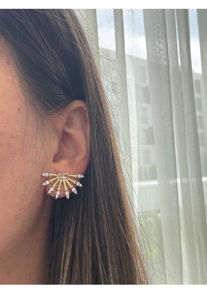 Özel Seri Çift Renkli Taşlı Küpe