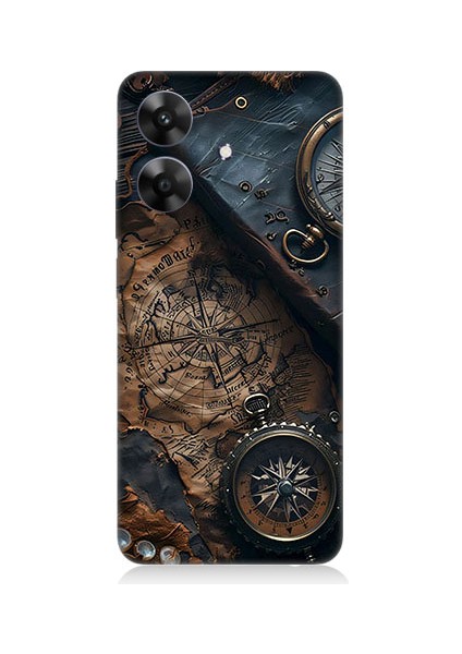 Realme Note 60 Uyumlu Eski Harita Desenli Silikon Kılıf