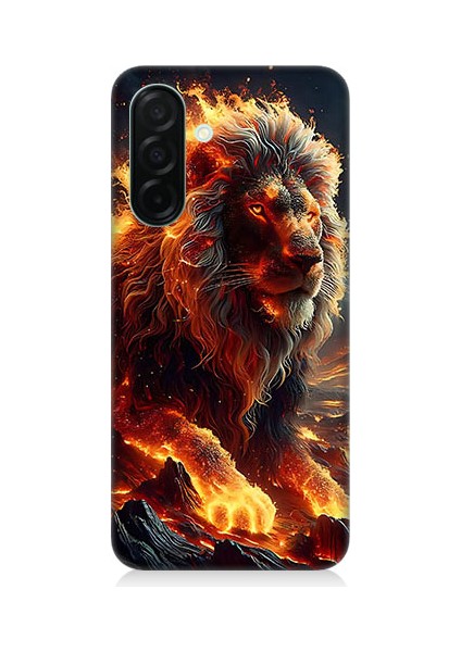 Samsung Galaxy A56 Uyumlu Alev Aslanı Desenli Silikon Kılıf