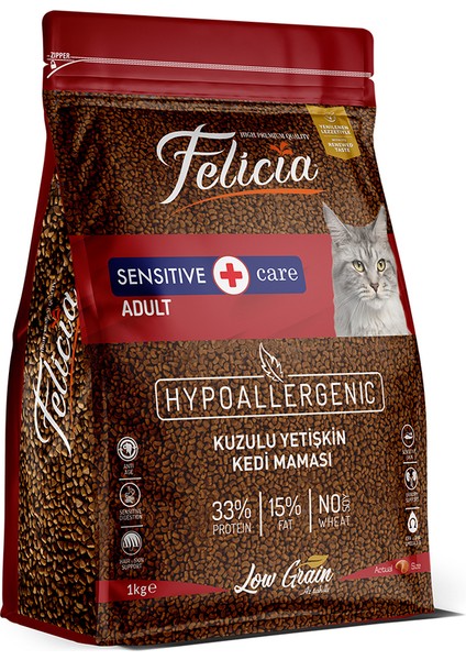 Az Tahıllı Yetişkin Kuzulu Hypoallergenic Kedi Maması 1 kg