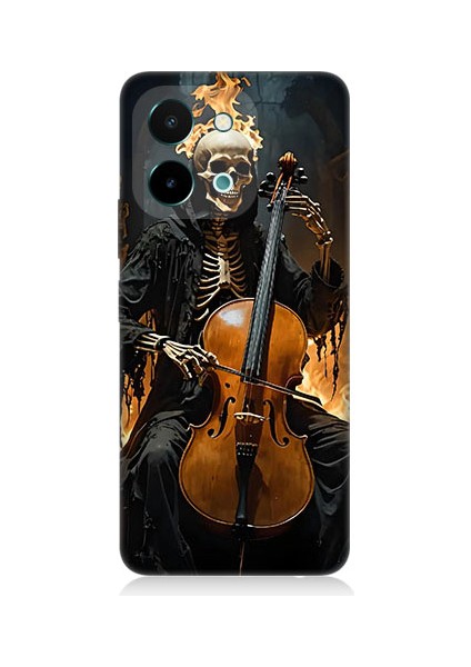 Vivo Y28 Uyumlu Iskelet Çello Desenli Silikon Kılıf