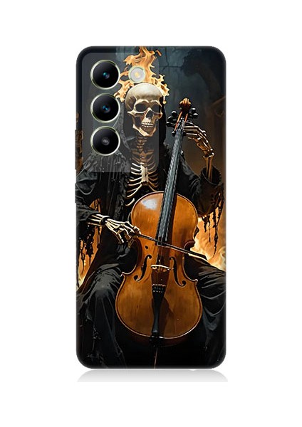 Vivo V30 Lite Uyumlu Iskelet Çello Desenli Silikon Kılıf