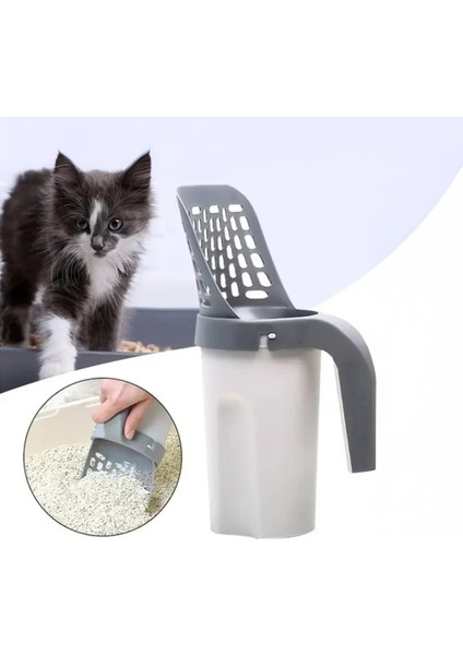 Elekli Poşet Hazneli Kedi Kumu Küreği